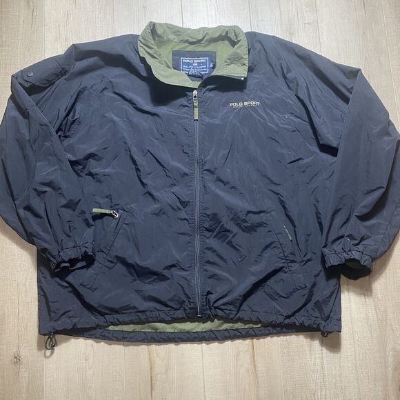 Polo Sport Other - VTG Polo Sport Ralph Lauren Men's XXL Nylon Bomber Jacket Blue Green Full Zip